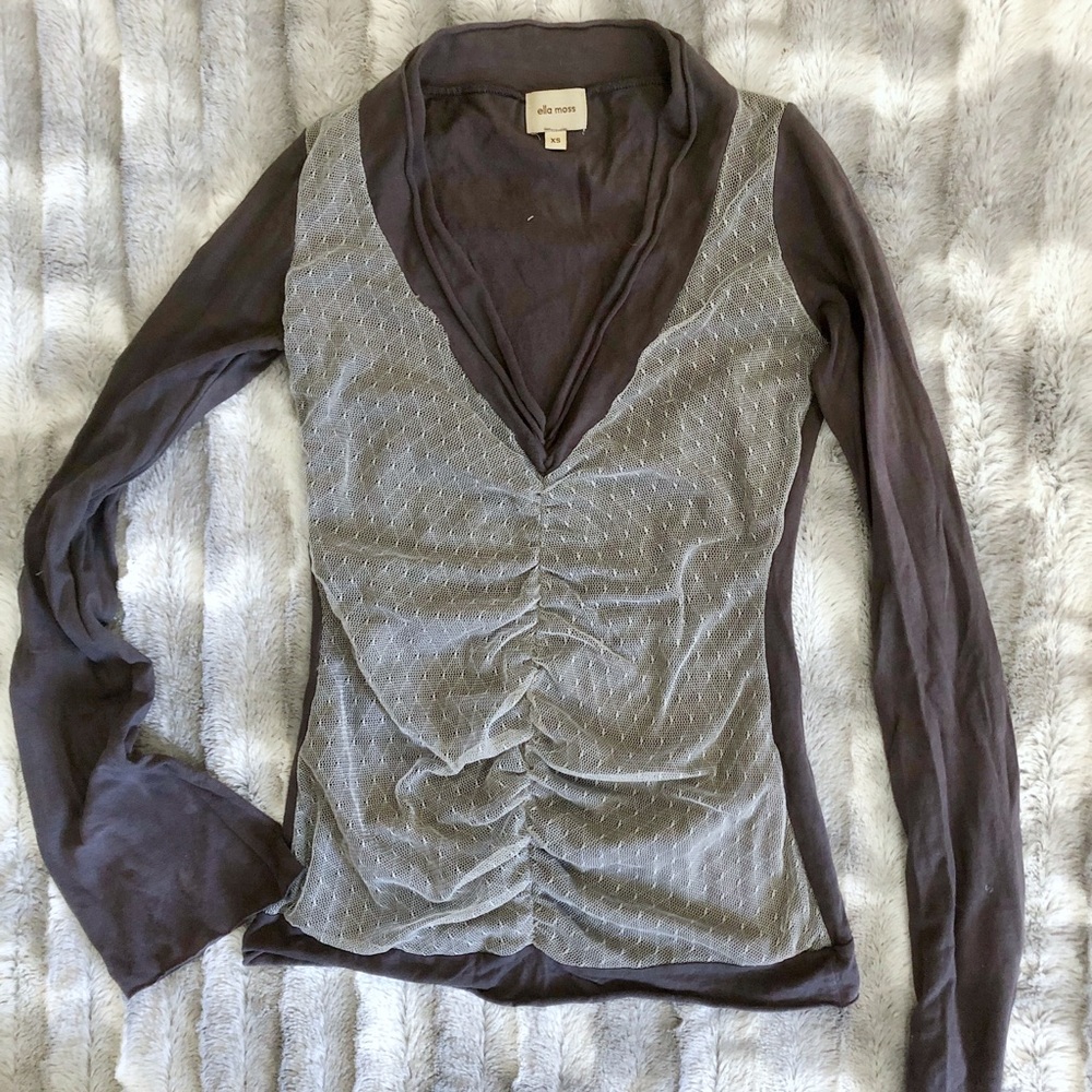 Ella moss lace paneled tie dye top